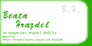 beata hrazdil business card